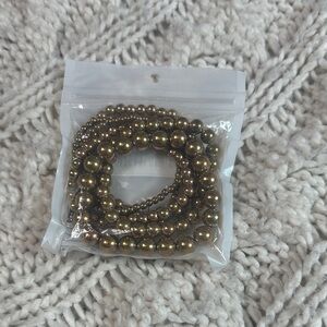 Gold Beaded Bracelet Set